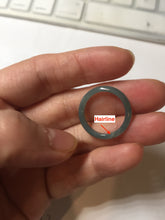 Load image into Gallery viewer, 16.7mm Size 6 1/4 100% natural type A dark green blue black gray Guatemala jadeite band ring group PE15