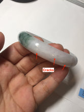Load image into Gallery viewer, 52mm certified type A 100% Natural green/white oval jadeite jade bangle BK125-0256
