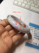 Load image into Gallery viewer, 59.5mm certified 100% natural Type A sunny green/purple white jadeite jade bangle PC197-1217