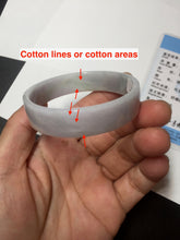 Load image into Gallery viewer, 51mm Certified Type A 100% Natural light purple/white square Jadeite Jade bangle BN94-2711