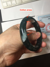Load image into Gallery viewer, 56.4mm Certified Type A 100% Natural icy watery dark green/blue/gray/black Guatemala Jadeite bangle BH233-0257