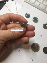Load image into Gallery viewer, 12-19mm Type A 100% Natural dark green black gray(老油青) Jadeite Safety Guardian Button donuts pendant PF10