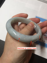 Load image into Gallery viewer, 57.5mm Certified 100% natural Type A light green white jadeite jade bangle B116-5269