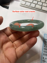 Load image into Gallery viewer, 53.6mm Certified 100% natural Type A dark green gray black(冰油青) round cut jadeite jade bangle AZ176-0514