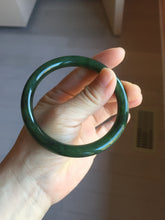 Load image into Gallery viewer, 59.7mm certified 100% Natural dark green/black nephrite (碧玉) bangle HN151-0527