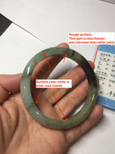 Load image into Gallery viewer, Sold. Please don't order. Thanks. 61mm Certified 100% natural Type A dark green/sunny green/black/red/brown jadeite bangle PD82-9786