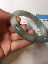 Load image into Gallery viewer, 59.2mm certified Type A 100% Natural light green gray Jadeite Jade bangle PB289-3359