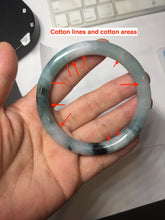 Load image into Gallery viewer, 55.6mm Certified Type A 100% Natural Dark Green Blue Gray Black Moonlit Ink (水墨月色) Round Cut Jadeite Jade Bangle AZ142-0750