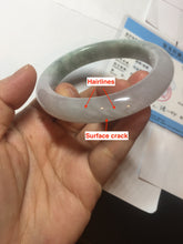 Load image into Gallery viewer, 60.1mm Certified Type A 100% Natural icy watery green/purple chubby Jadeite Jade bangle E145-9530