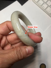 Load image into Gallery viewer, 54.6mm 100% Natural white/beige with floating dandelions nephrite jade bangle HT99