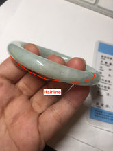 Load image into Gallery viewer, 54.9mm certified natural 100% natural Type A light green round cut jadeite jade bangle BP18-4995