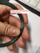 Load image into Gallery viewer, 60.6mm Certified Type A 100% Natural dark green blue gray black slim round cut Guatemala Jadeite bangle PC187-0783