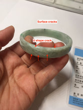 Load image into Gallery viewer, 51.7mm Certified type A 100% Natural sunny green light green with green flying flowers square Jadeite Jade bangle PA257-6942