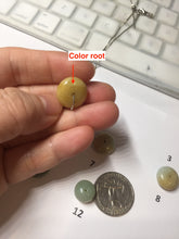Load image into Gallery viewer, 14mm Type A 100% Natural light green yellow white Abacus-Bead Peace and Safety Guardian Donuts Buckle jadeite Pendant group PH117-1