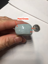 Load image into Gallery viewer, Size 10 1/4 100% natural type A light green saddle jadeite jade thumb ring BQ77