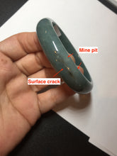 Load image into Gallery viewer, 57.5mm Certified Type A 100% Natural deep sea green/blue/gray/black Guatemala Jadeite bangle AY82-5765