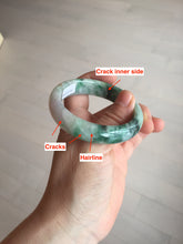 Load image into Gallery viewer, 51.5mm certified 100% natural Type A sunny green/purple/yellow(FU LU SHOU) jadeite jade bangle BK45-5080