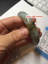 Load image into Gallery viewer, 57.5mm certified Type A 100% Natural dark green/brown/yellow Jadeite Jade bangle D142-4073