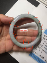 Load image into Gallery viewer, 58mm certificated Type A 100% Natural light green purple with green floating flowers Jadeite Jade bangle AS83-3016