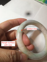 Load image into Gallery viewer, 57.8mm certified 100% natural type A light sunny green/purple/yellow chubby round cut jadeite jade bangle BF36- 9222