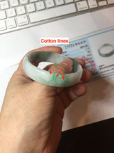 Load image into Gallery viewer, 50mm 100% natural type A sunny green light green gray jadeite bangle PB271-0997