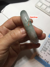Load image into Gallery viewer, 54.5mm Certified 100% natural Type A light purple with green floating flowers jadeite jade bangle BN14-7084