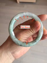 Load image into Gallery viewer, 55.2mm certified 100% natural Type A light green with green floating flowers round cut jadeite jade bangle BS109-2524