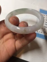 Load image into Gallery viewer, 54.2mm certified 100% natural Type A icy watery light watermelon rind oliy light green/purple/brown( 淡瓜油青) jadeite jade bangle BQ3-8153