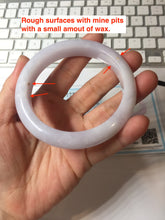 Load image into Gallery viewer, 59.5mm certified 100% Natural type A light purple white Jadeite Jade bangle PC249-0347