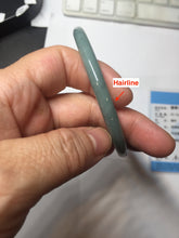 Load image into Gallery viewer, 63mm Certified Type A 100% Natural Light Blue Green Gray Ru Kiln Sky Celadon Blue (汝窑天青蓝) Guatemala Jadeite Jade Slim Round Bangle BS172-8648