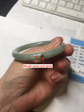 Load image into Gallery viewer, 55.8mm Certified type A 100% Natural light green gray round cut Jadeite bangle PD40-9581
