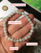 Load image into Gallery viewer, 6-6.4mm 100% natural type A green/white jadeite jade beads bracelet group BF94
