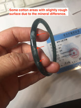 Load image into Gallery viewer, Sold please don't order. Thx. 60.6mm Certified Type A 100% Natural ice watery dark blue/green/purple/gray/black Guatemala slim round cut Jadeite bangle AZ150-2492