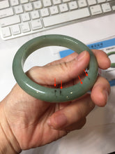 Load image into Gallery viewer, 57.1mm Certified Type A 100% Natural Oily Dark Green Gray Black(油青) Jadeite Jade Bangle PH262-7158