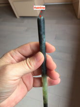 Load image into Gallery viewer, 19.5cm 100% Natural black dark green ink painting(水墨画) Xiu Jade (Serpentine) Hairpin AW64