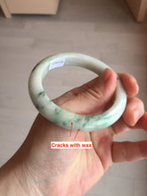 Load image into Gallery viewer, 54mm Certified 100% natural Type A sunny green/white jadeite jade bangle BK97-0352