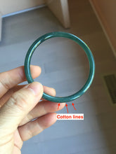Load image into Gallery viewer, 59mm Certified Type A 100% Natural light black/green/gray Guatemala slim round cut Jadeite bangle PJ80-0672