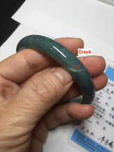 Load image into Gallery viewer, 59.9mm Certified Type A 100% Natural dark green/blue/gray/black Guatemala Jadeite jade bangle AY89-5760