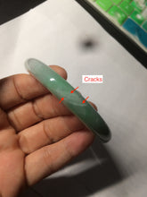 Load image into Gallery viewer, 57mm certified Type A 100% Natural sunny green/white/purple Jadeite Jade bangle L146-5350