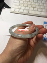 Load image into Gallery viewer, 58.5mm certified 100% natural Type A white dark green ink painting (水墨) round cut jadeite jade bangle PC160-3157