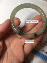 Load image into Gallery viewer, 51.5mm certified 100% natural Type A light green yellow with floating seaweed round cut jadeite jade bangle BM64-6613