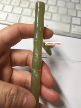 Load image into Gallery viewer, 15.5 cm 100% Natural Light Green/yellow Bamboo-Style Xiu Jade (Serpentine) Hairpin with fish tail Hanging Ornament AW45