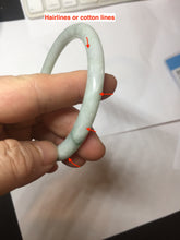 Load image into Gallery viewer, 58.3mm certified Type A 100% Natural light green flat round cut Jadeite Jade bangle PH215-3239