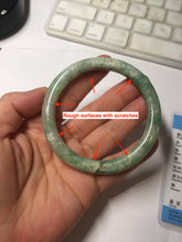 Load image into Gallery viewer, 57mm certified Type A 100% Natural dark green gray light purple round cut Jadeite Jade bangle PE94-6189