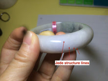 Load image into Gallery viewer, 56.1mm Certified 100% natural type A green/very light pink/yellow chubby jadeite jade bangle Z44-0472