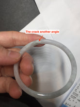 Load image into Gallery viewer, 52mm certified 100% natural icy watery Type A light green/purple slim jadeite jade bangle BS71-5472