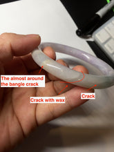 Load image into Gallery viewer, 56.5mm 100% natural type A white/purple/blue/green round cut jadeite jade bangle BL117-9431