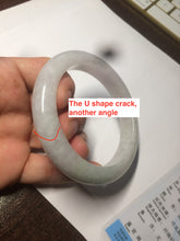 Load image into Gallery viewer, 58.2mm certified type A 100% Natural light green/white/purple jadeite jade bangle AE63-6538