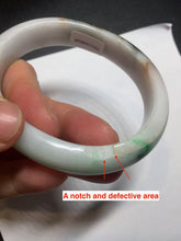 Load image into Gallery viewer, 53.5mm 100% natural certified sunny green brown pink oval jadeite jade bangle BN29-8348