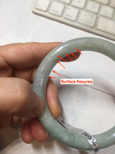 Load image into Gallery viewer, 59.8mm Certified Type A 100% Natural white/purple/green round cut jadeite Jade bangle PE123-0295